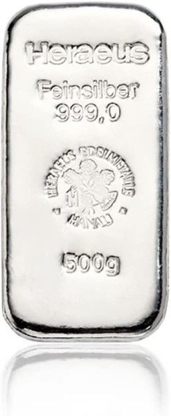 Heraeus 500 G Silberbarren