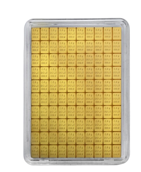Goldtafel aus Tafelbarren 100 x 0,5 Gramm 0,5 Gramm