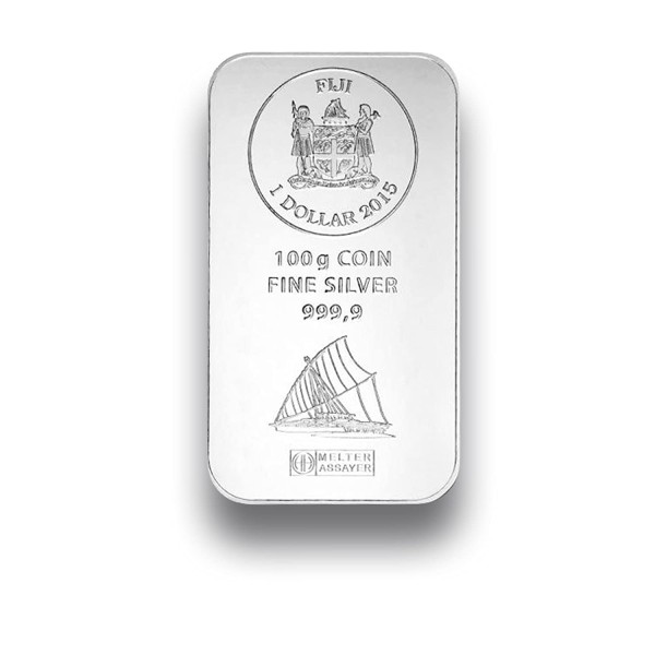 Fiji 100 G geprägt Silbermünzbarren